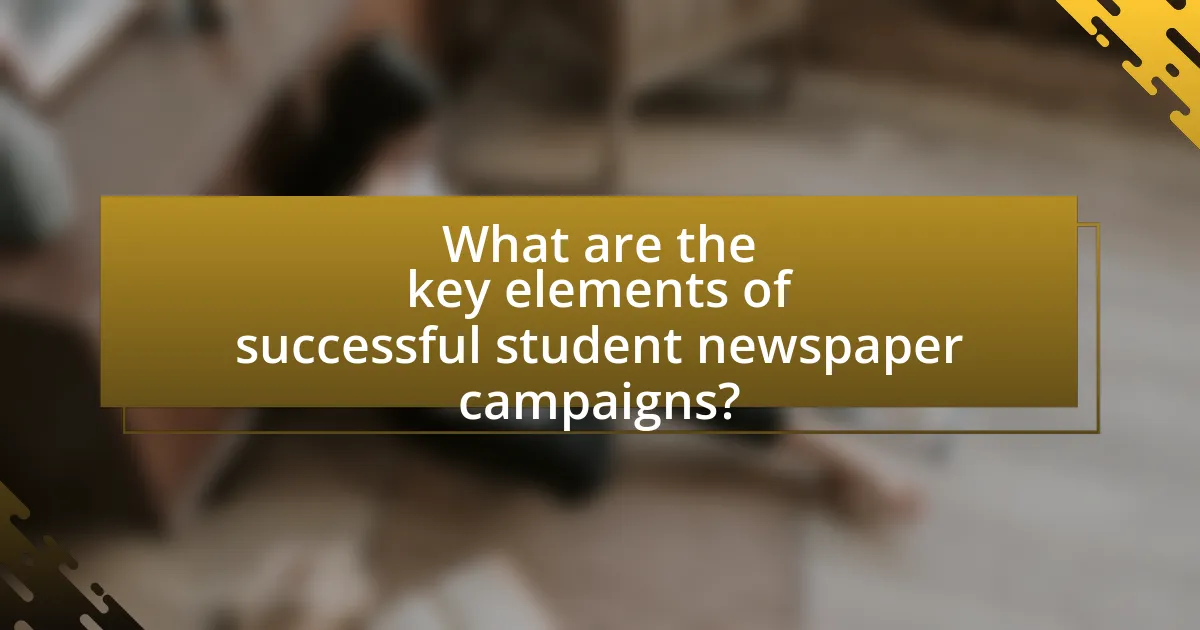 What are the key elements of successful student newspaper campaigns?
